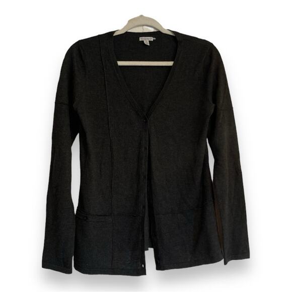 Toad Co Gray Gypsy Knit Wool Cardigan Sweater Womens Sz Small Neutral Loose Fit - Picture 2 of 15